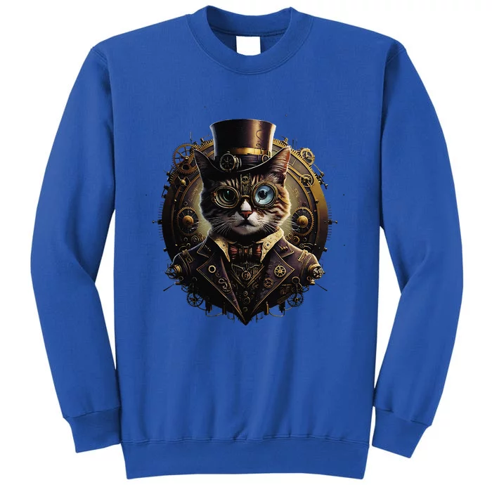 Cat Steampunk Fashion Vintage Victorian Style Tall Sweatshirt