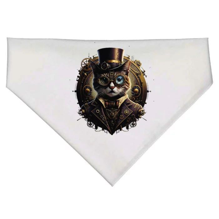 Cat Steampunk Fashion Vintage Victorian Style USA-Made Doggie Bandana