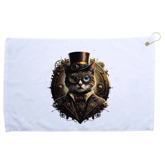 Cat Steampunk Fashion Vintage Victorian Style Grommeted Golf Towel