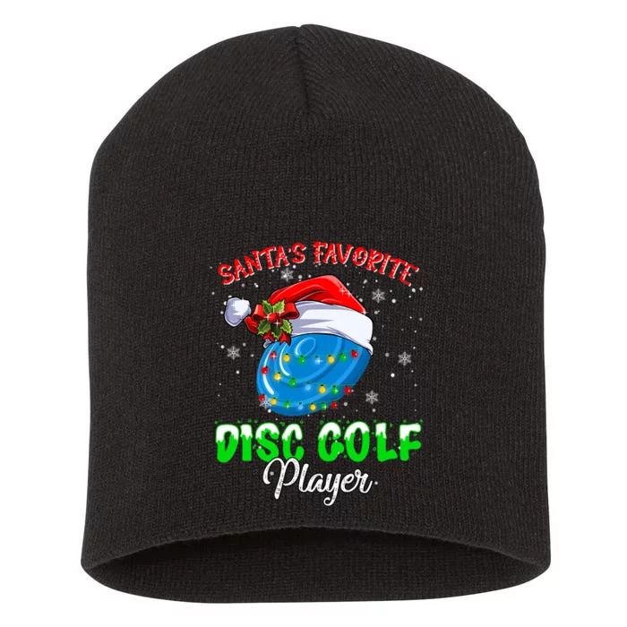 Cute Santa's Favorite Disc Golf Player Fun Christmas Pajama Short Acrylic Beanie