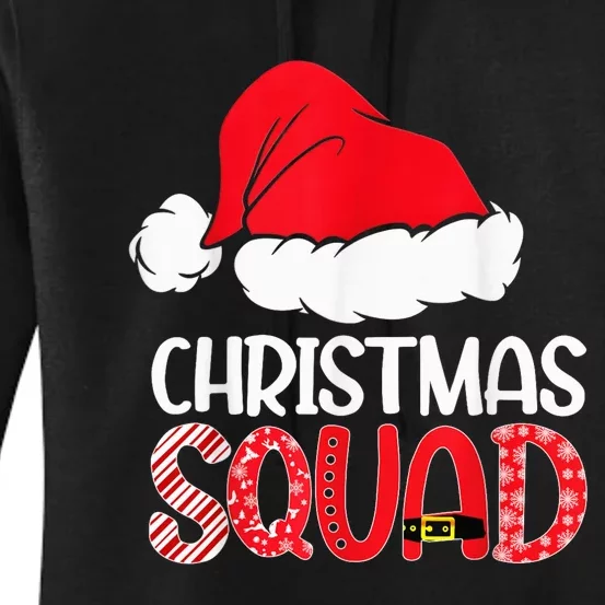 Christmas Squad Family Group Matching Shirts Santa Hat Xmas Women's Pullover Hoodie