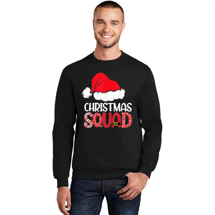 Christmas Squad Family Group Matching Shirts Santa Hat Xmas Tall Sweatshirt