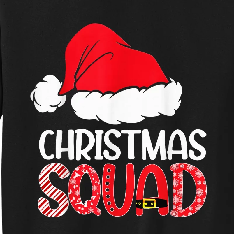 Christmas Squad Family Group Matching Shirts Santa Hat Xmas Tall Sweatshirt