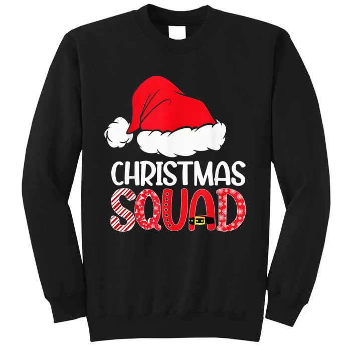 Christmas Squad Family Group Matching Shirts Santa Hat Xmas Tall Sweatshirt