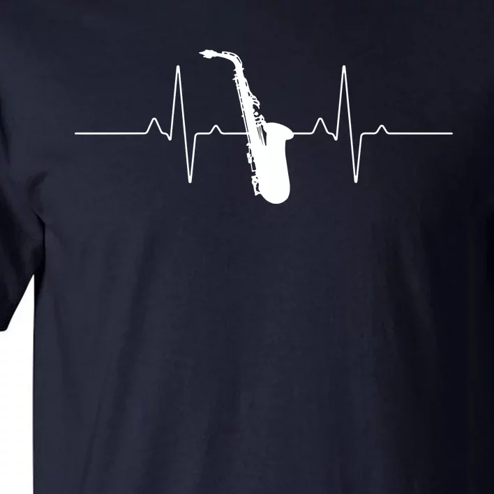 Cool Saxophone For Men Women Jazz Blues Music Band Heartbeat Tall T-Shirt