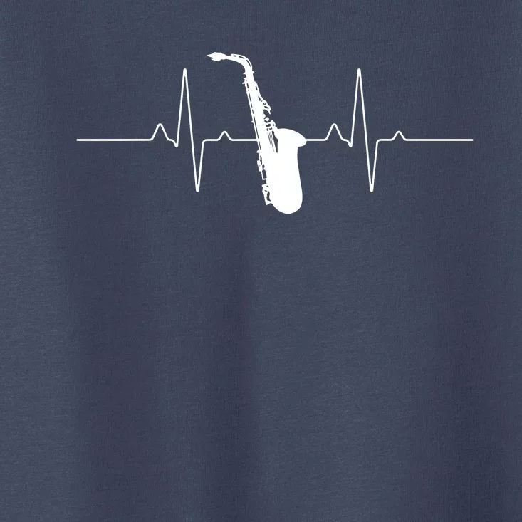 Cool Saxophone For Men Women Jazz Blues Music Band Heartbeat Toddler T-Shirt