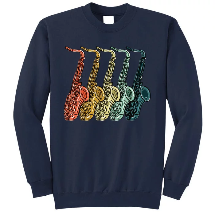 Cool Saxophone For Men Women Vintage Saxophone Player Tall Sweatshirt