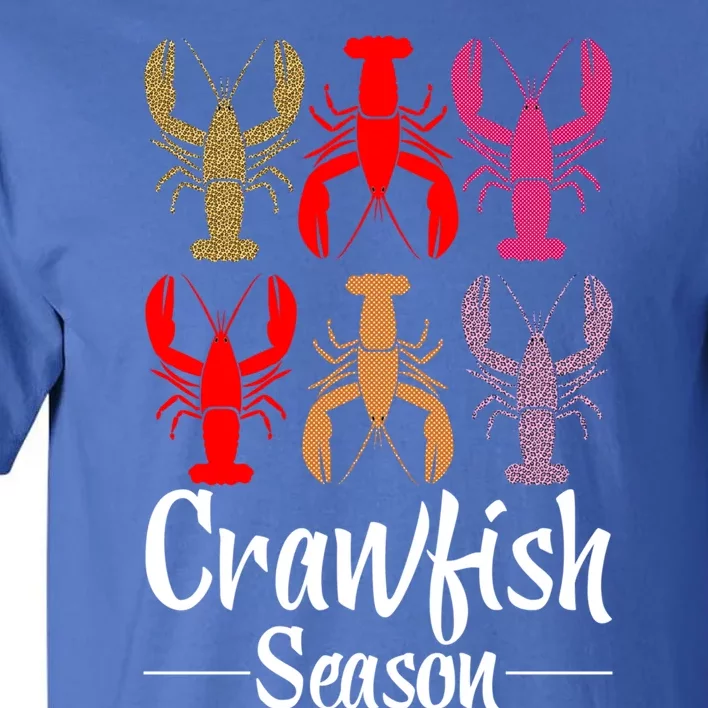 Crawfish Season Funny Crayfish Leopard Gift Tall T-Shirt