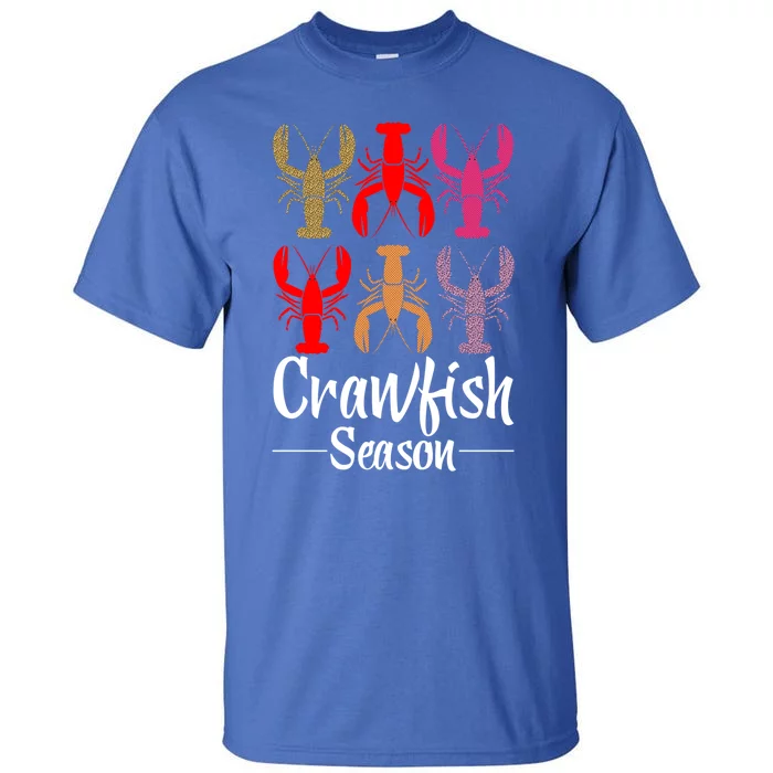 Crawfish Season Funny Crayfish Leopard Gift Tall T-Shirt