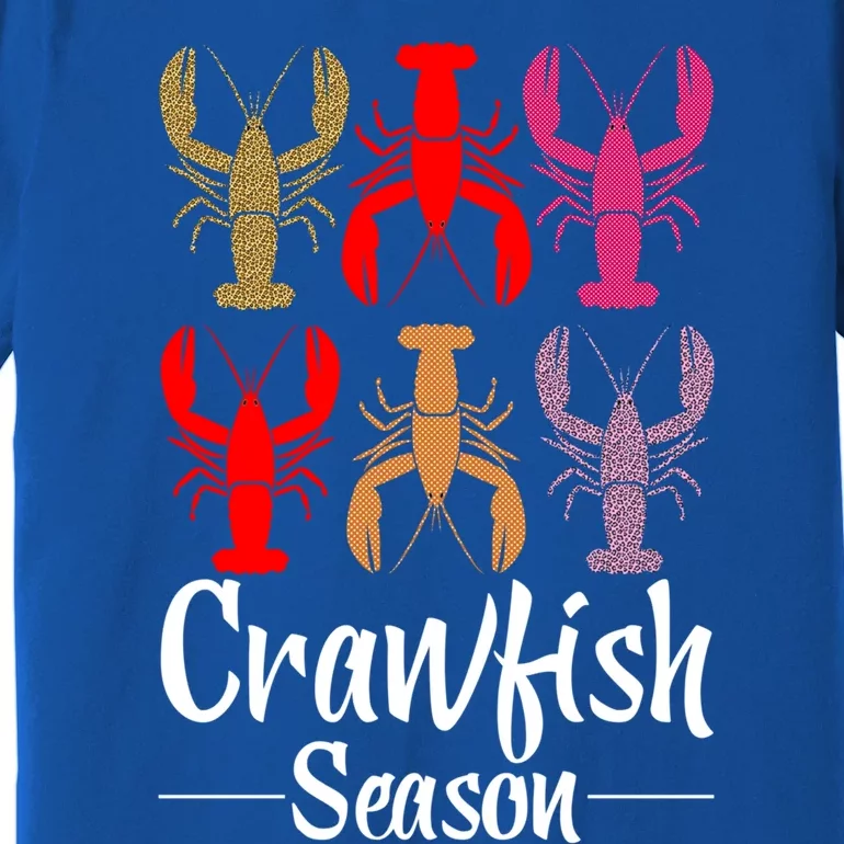 Crawfish Season Funny Crayfish Leopard Gift Premium T-Shirt