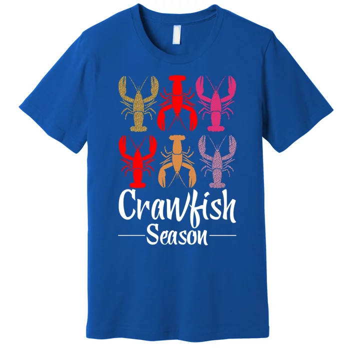 Crawfish Season Funny Crayfish Leopard Gift Premium T-Shirt