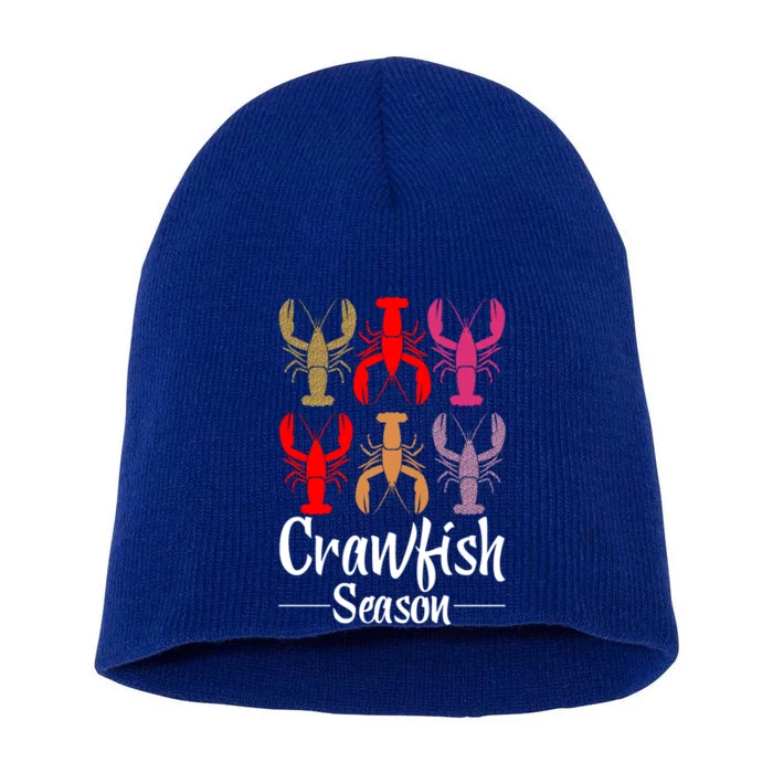 Crawfish Season Funny Crayfish Leopard Gift Short Acrylic Beanie