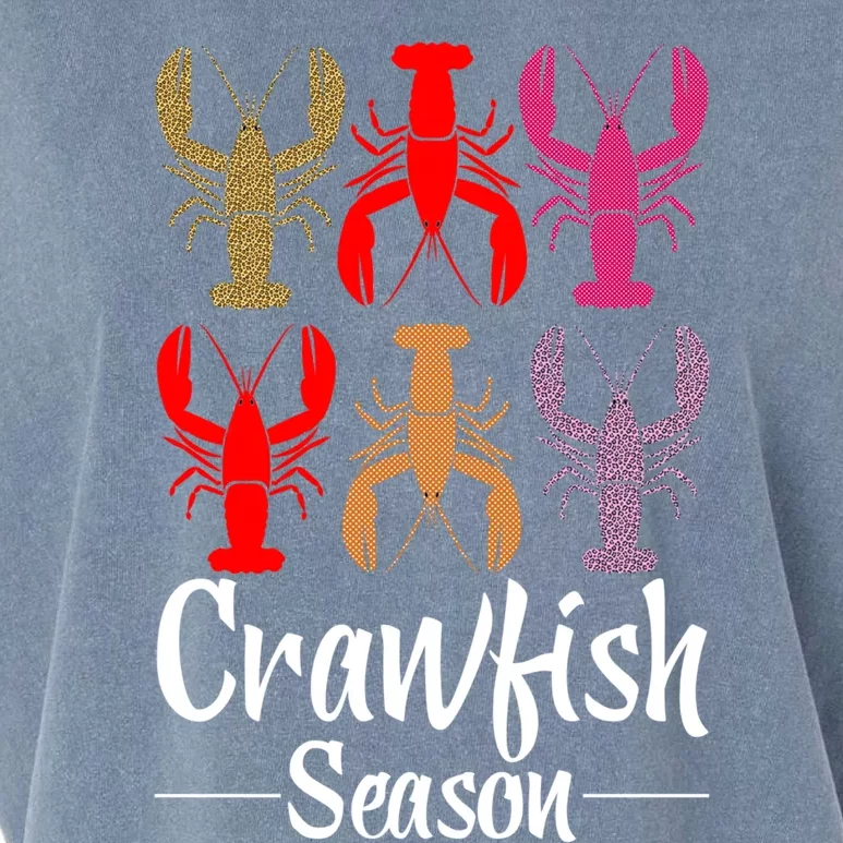 Crawfish Season Funny Crayfish Leopard Gift Garment-Dyed Women's Muscle Tee