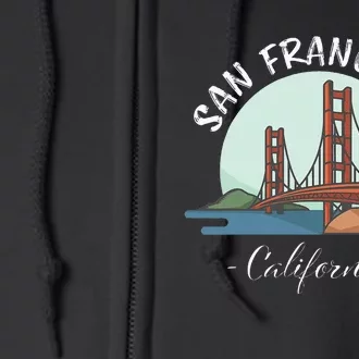 California San Francisco Gift Golden Gate Bridge Souvenir Full Zip Hoodie