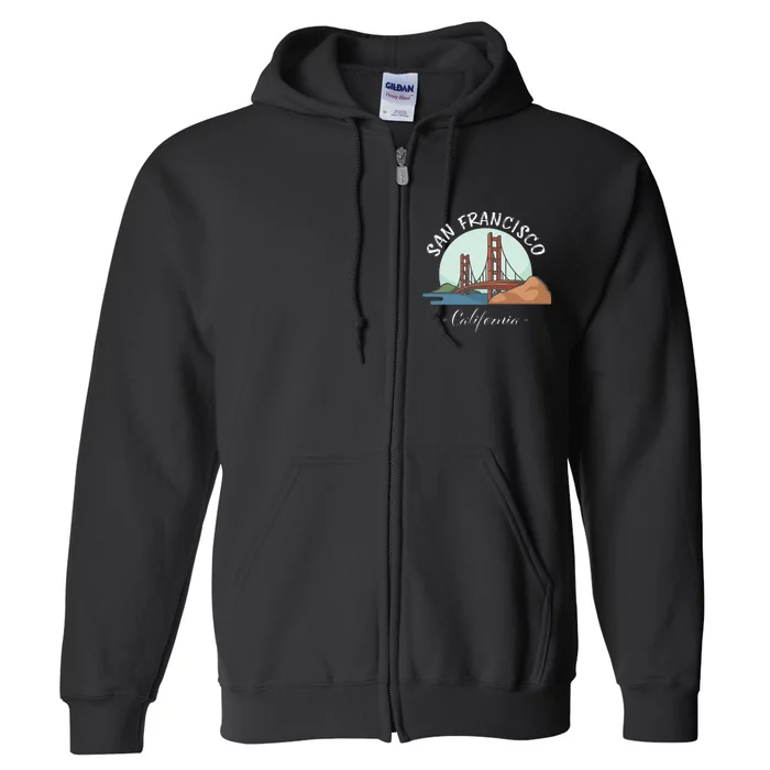 California San Francisco Gift Golden Gate Bridge Souvenir Full Zip Hoodie