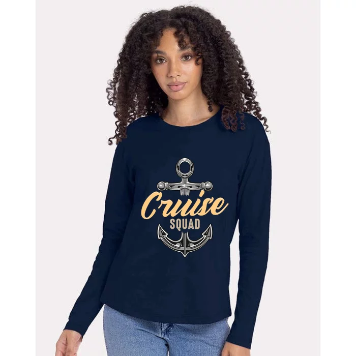 Cruise Squad Funny Cruising Ship Vacation Matching Cute Womens Cotton Relaxed Long Sleeve T-Shirt