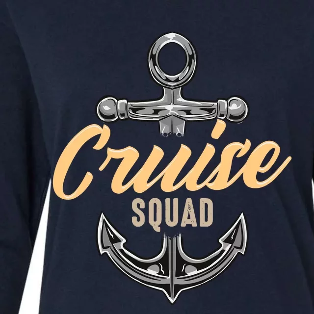 Cruise Squad Funny Cruising Ship Vacation Matching Cute Womens Cotton Relaxed Long Sleeve T-Shirt