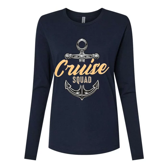 Cruise Squad Funny Cruising Ship Vacation Matching Cute Womens Cotton Relaxed Long Sleeve T-Shirt