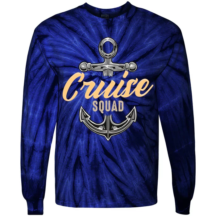 Cruise Squad Funny Cruising Ship Vacation Matching Cute Tie-Dye Long Sleeve Shirt