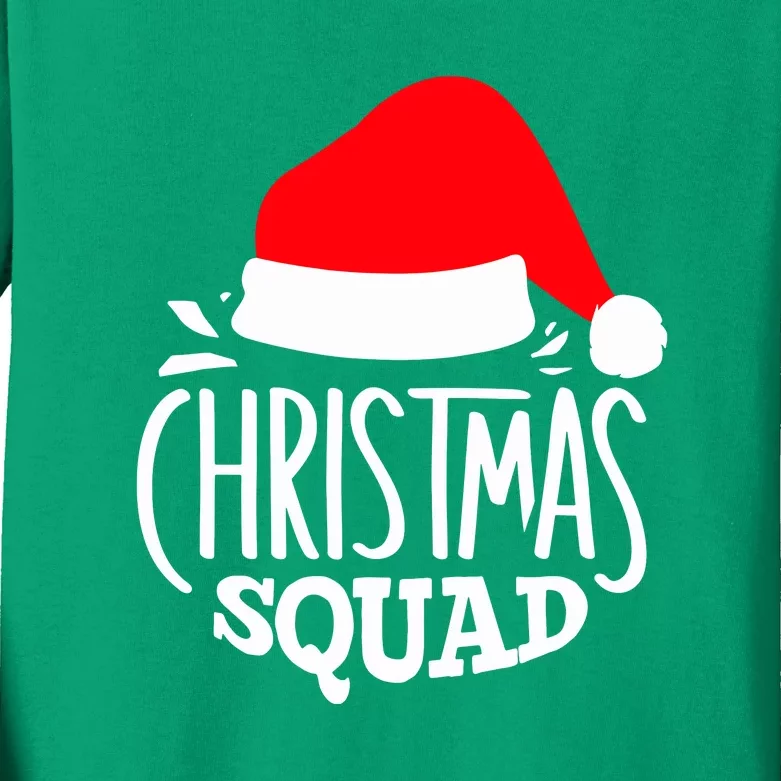 Christmas Squad Funny Family Group Matching Christmas Pajama Party Gift Kids Long Sleeve Shirt