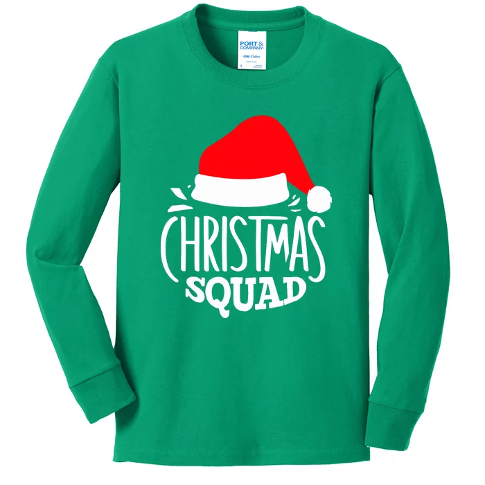 Christmas Squad Funny Family Group Matching Christmas Pajama Party Gift Kids Long Sleeve Shirt