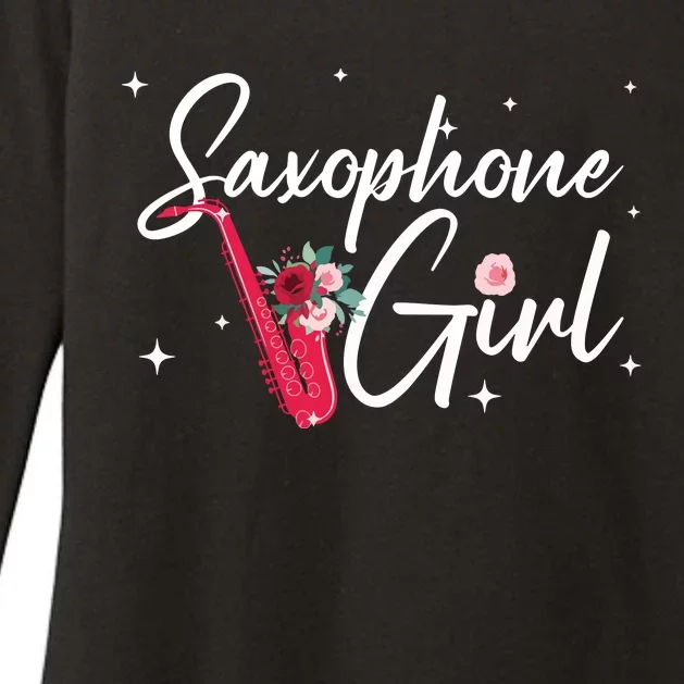 Cool Saxophone For Women Girl Tenor Baritone Sax Jazz Music Womens CVC Long Sleeve Shirt