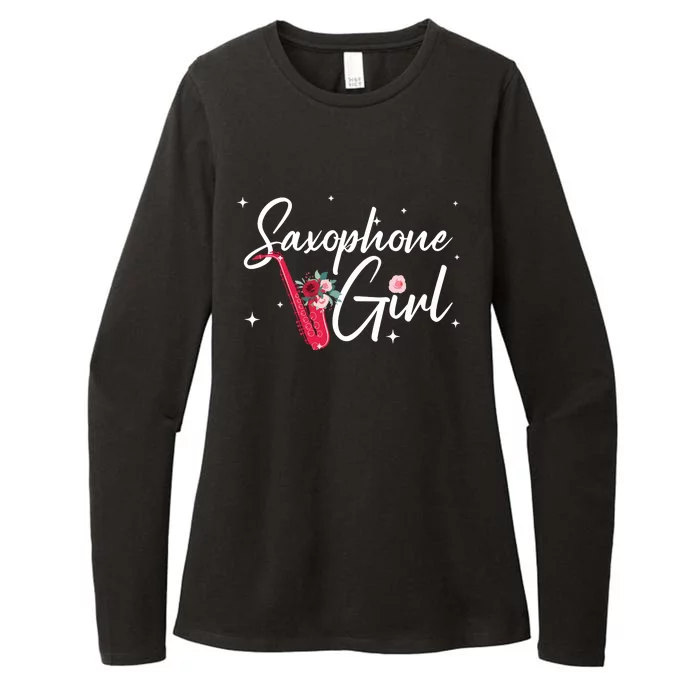 Cool Saxophone For Women Girl Tenor Baritone Sax Jazz Music Womens CVC Long Sleeve Shirt