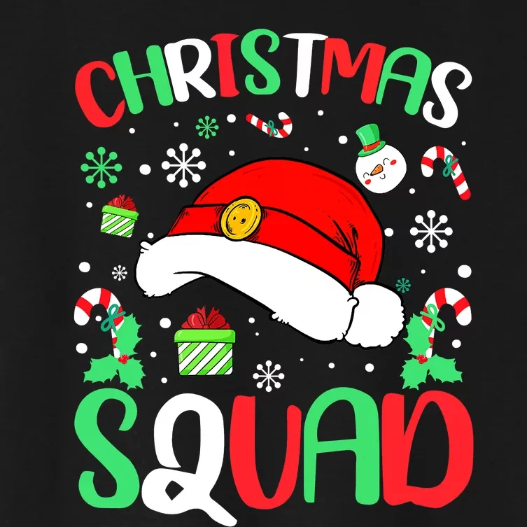 Christmas Squad Family Group Matching Christmas Pajama Party Women's Crop Top Tee