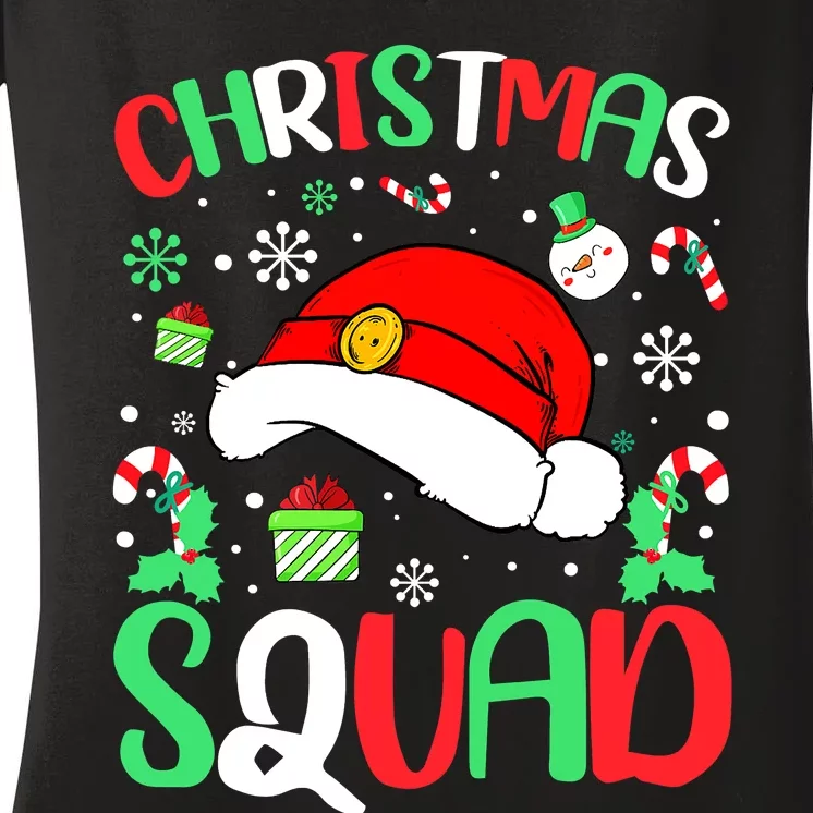 Christmas Squad Family Group Matching Christmas Pajama Party Women's V-Neck T-Shirt