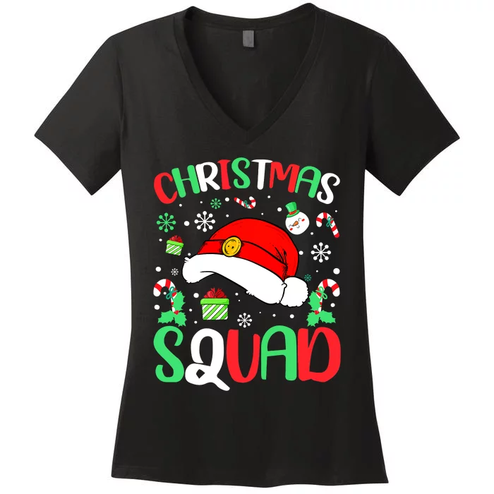 Christmas Squad Family Group Matching Christmas Pajama Party Women's V-Neck T-Shirt