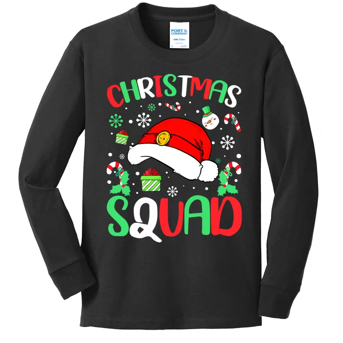 Christmas Squad Family Group Matching Christmas Pajama Party Kids Long Sleeve Shirt