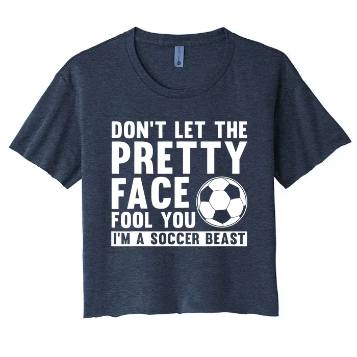 Cool Soccer For Wo Teen Soccer Lover Player Sports Women's Crop Top Tee