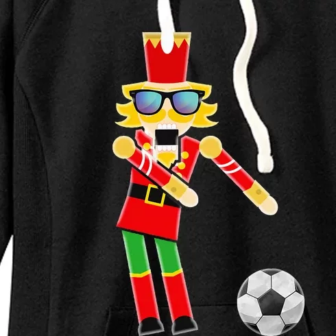 Christmas Soccer Flossing Women's Fleece Hoodie