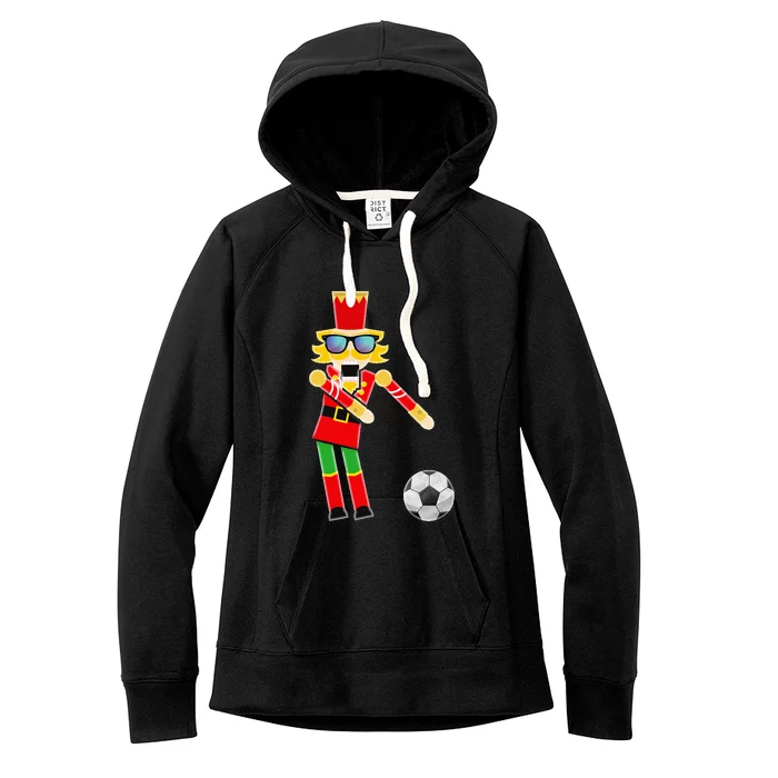 Christmas Soccer Flossing Women's Fleece Hoodie