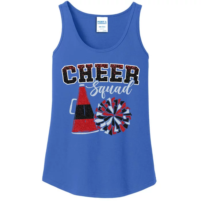 Cheer Squad Funny Cheerleader Cheerleading Red Women Girl Ladies Essential Tank