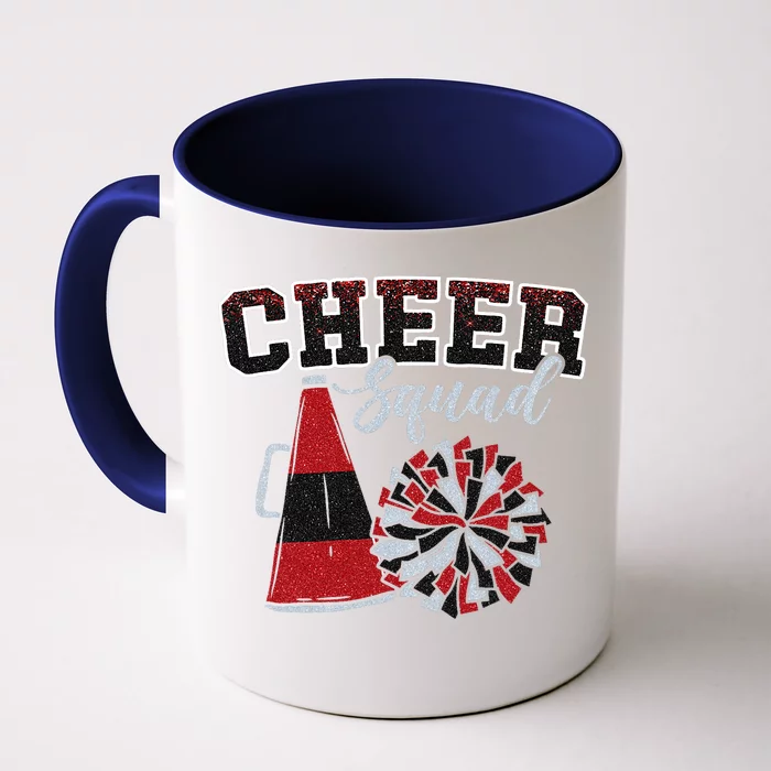 Cheer Squad Funny Cheerleader Cheerleading Red Women Girl Front & Back Coffee Mug