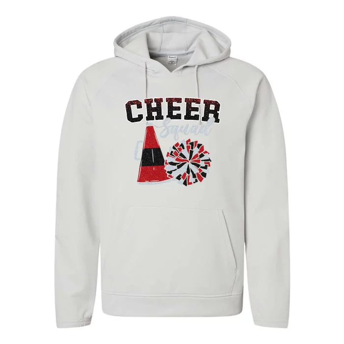 Cheer Squad Funny Cheerleader Cheerleading Red Women Girl Performance Fleece Hoodie