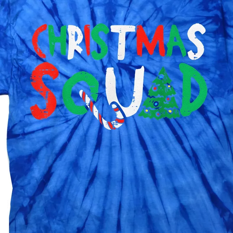 Christmas Squad Family Group Matching Funny Santa Elf Tie-Dye T-Shirt