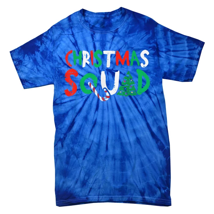 Christmas Squad Family Group Matching Funny Santa Elf Tie-Dye T-Shirt