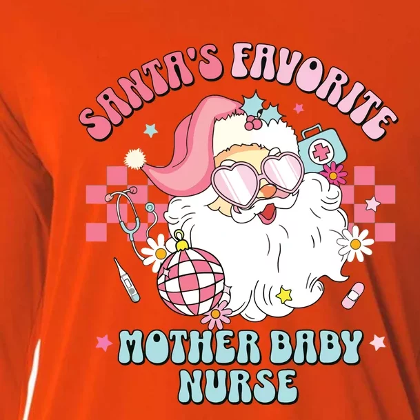 Christmas Santas Favorite Mother Baby Nurse L&D Cooling Performance Long Sleeve Crew