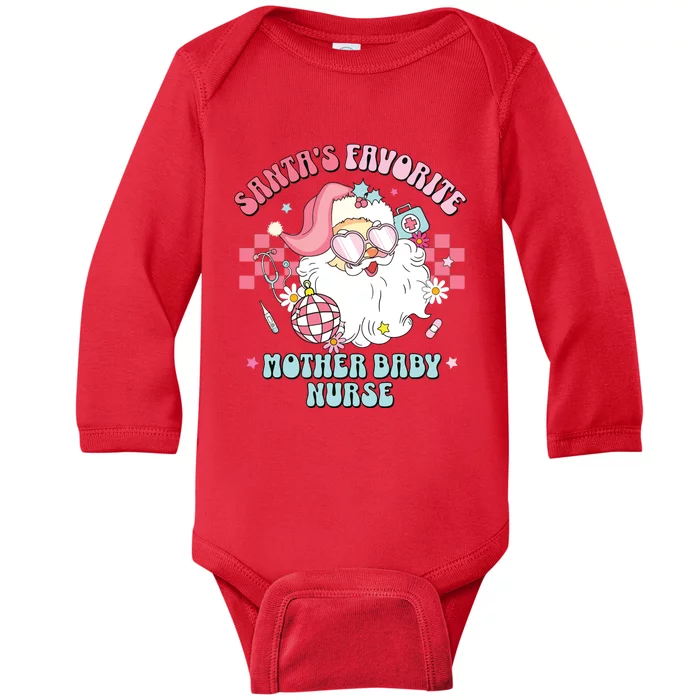 Christmas Santas Favorite Mother Baby Nurse L&D Baby Long Sleeve Bodysuit