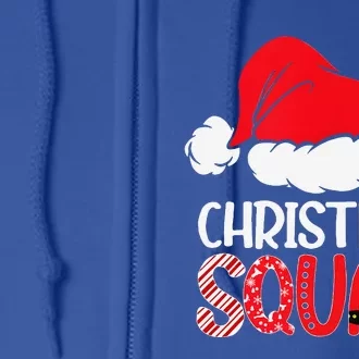 Christmas Squad Family Group Matching Santa Hat Xmas Full Zip Hoodie