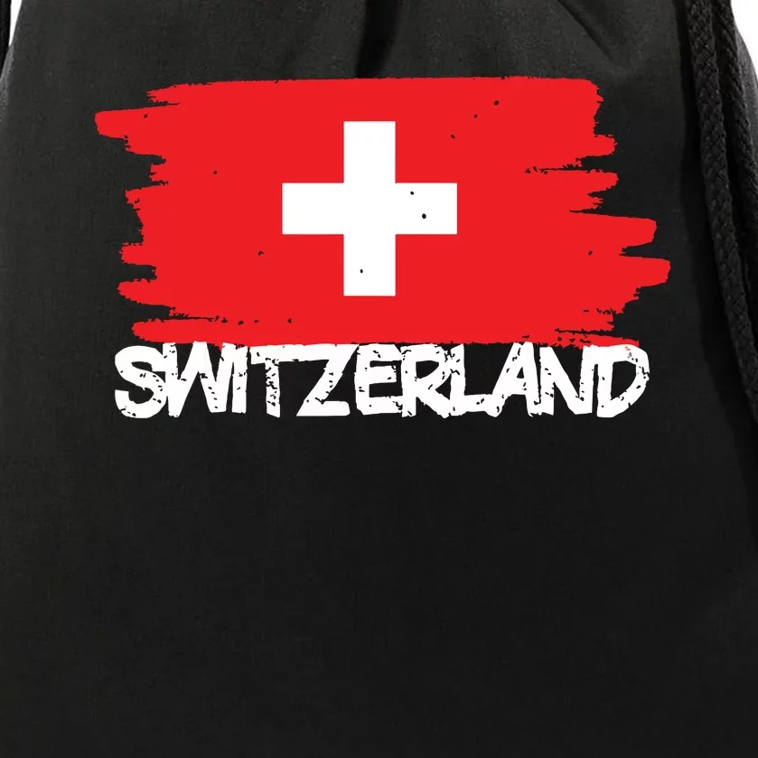 Cool Switzerland Flag Drawstring Bag