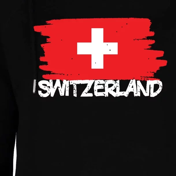 Cool Switzerland Flag Womens Funnel Neck Pullover Hood