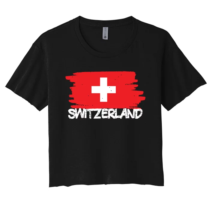 Cool Switzerland Flag Women's Crop Top Tee