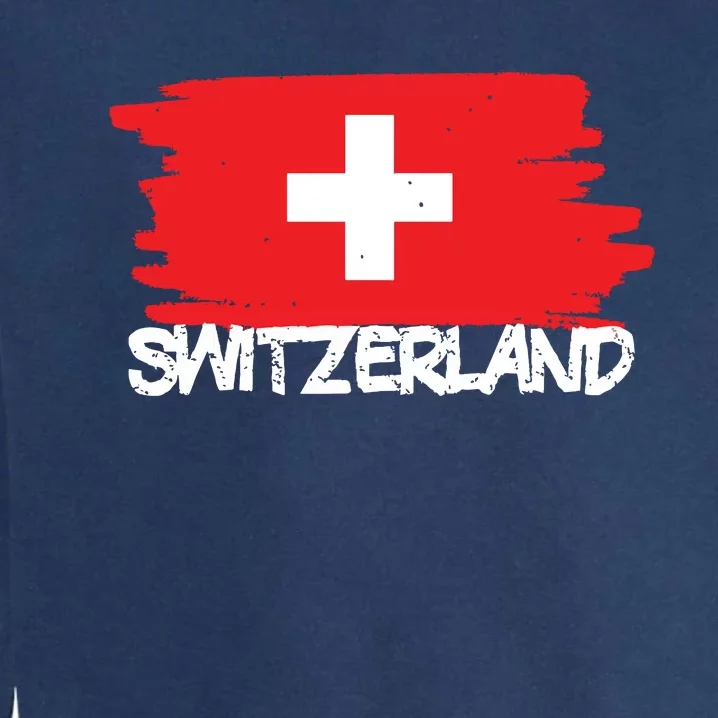 Cool Switzerland Flag Garment-Dyed Sweatshirt