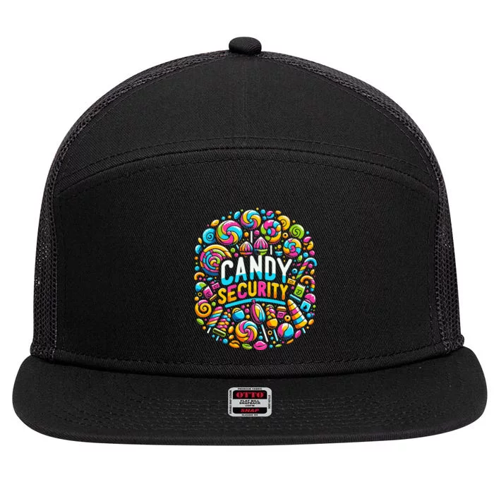 Candy Security Funny Candy Land Costume Candyland Party 7 Panel Mesh Trucker Snapback Hat