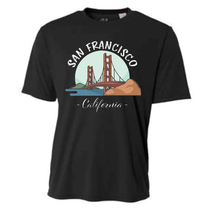 California San Francisco Gift Golden Gate Bridge Souvenir Cooling Performance Crew T-Shirt