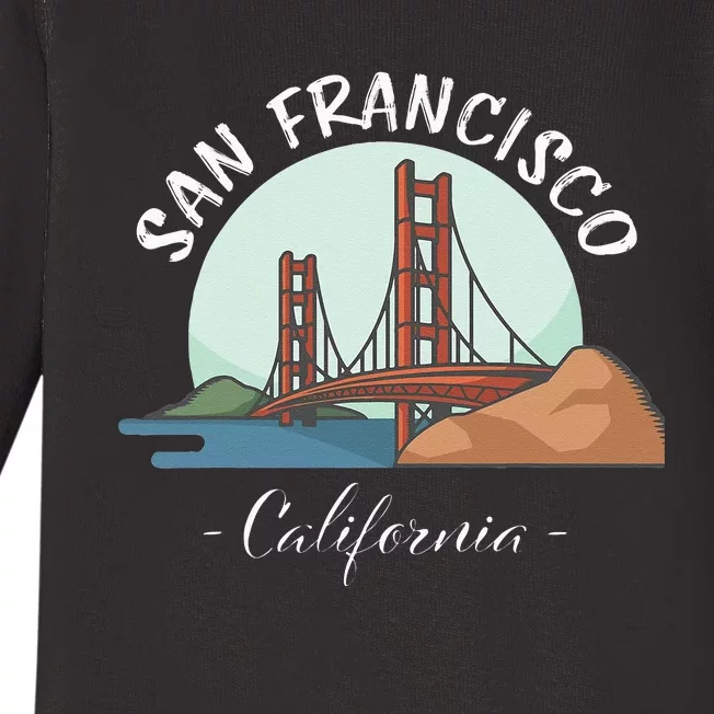 California San Francisco Gift Golden Gate Bridge Souvenir Baby Long Sleeve Bodysuit