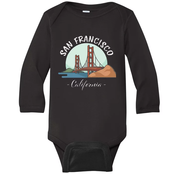 California San Francisco Gift Golden Gate Bridge Souvenir Baby Long Sleeve Bodysuit